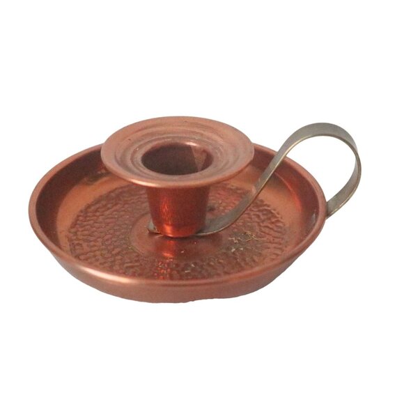 2 Vintage Coppercraft Guild Chamber Candlestick Holders - Picture 2 of 5